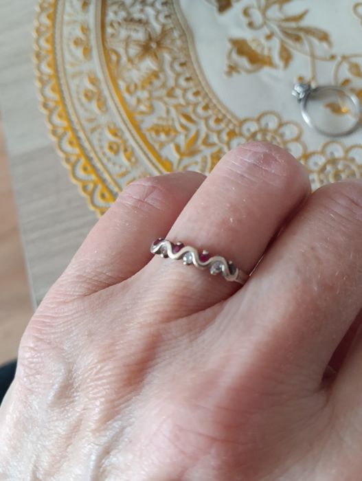 Кольцо с фианитом р.17-17,5