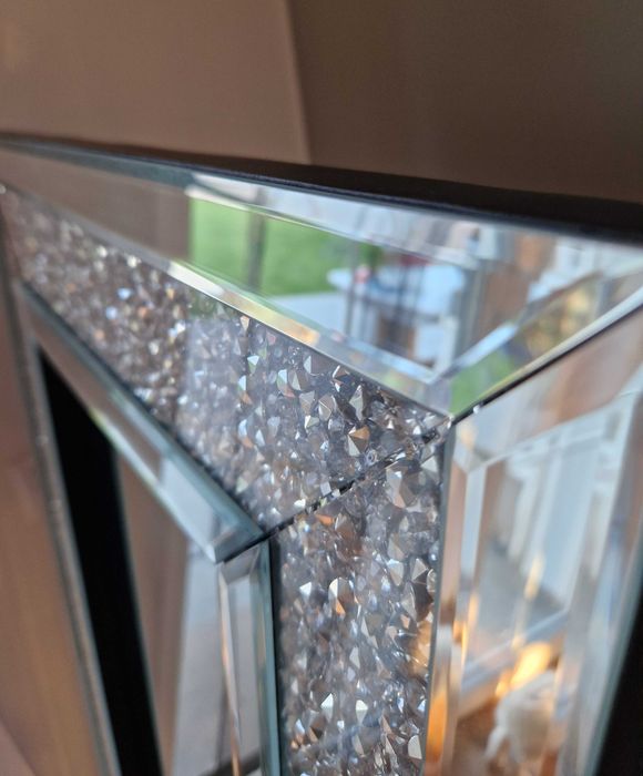 Lustro stojące kryształowe glamour 150x50