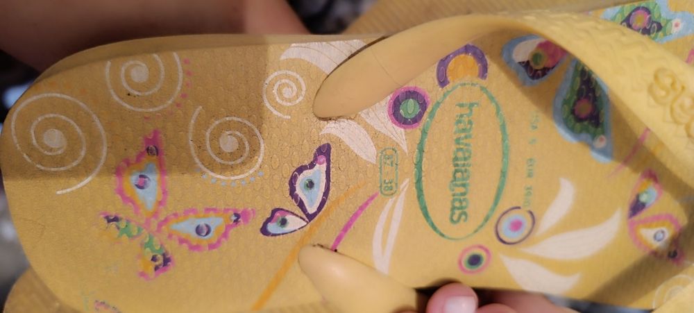 Havaianas amarelas, usadas. Tamanho 37-38