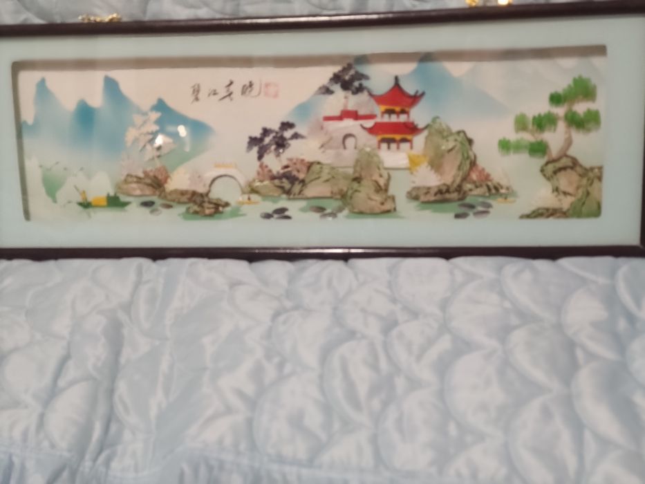 Картина-панно,старый Китай,редкость,винтаж.
