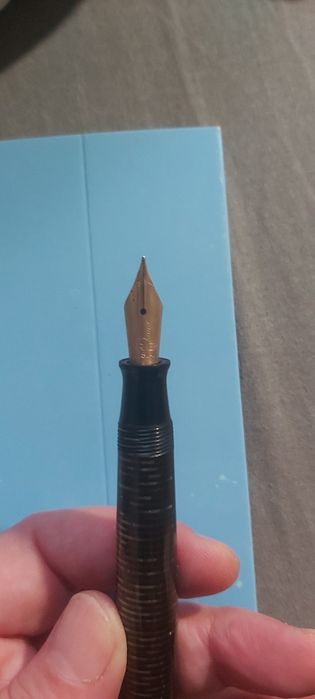 Caneta Tinteiro Verde Esmeralda PARKER VACUMATIC 1930 c/ Aparo Ouro (Impecável)