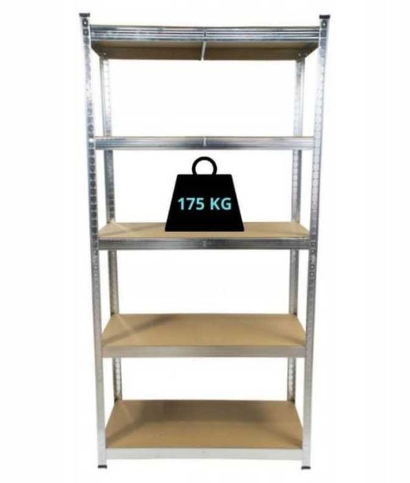 Regał Metalowy 2 szt. 180x90x40 5 Półek 875kg Ocynk Garaż Magazyn