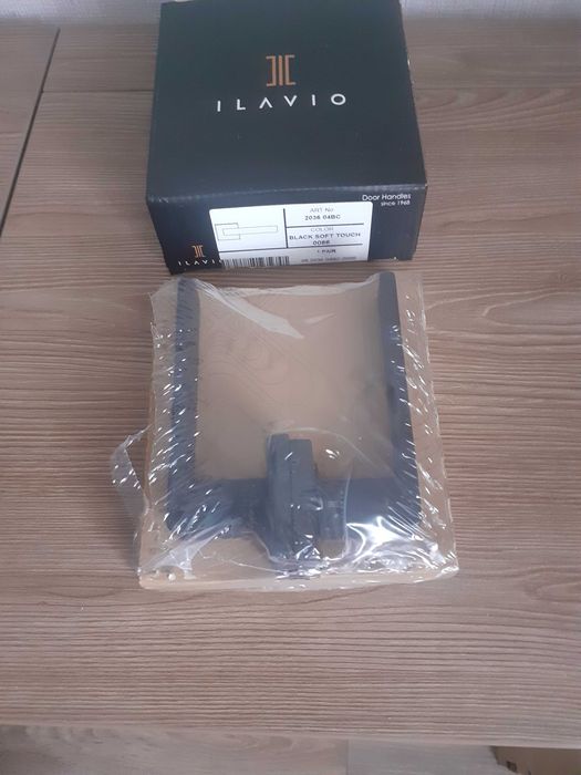 Ручки дверні ILAVIO 2036 чорний матовий (Black Matt) 2 комплекти.