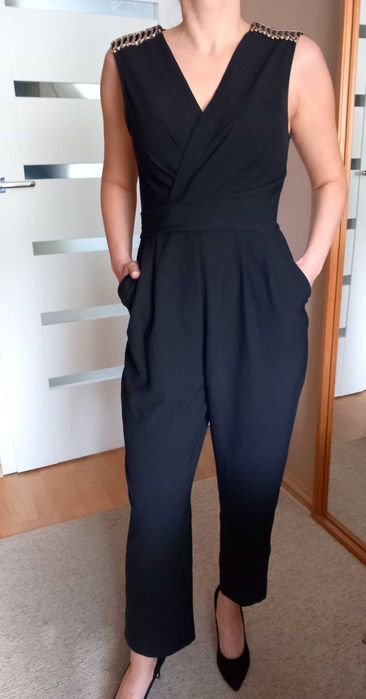 ZARA elegancki czarny kombinezon  S