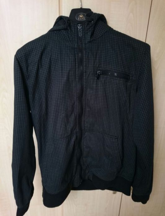 Kurka męska Fishbone czarna zamek błyskawiczny lekka