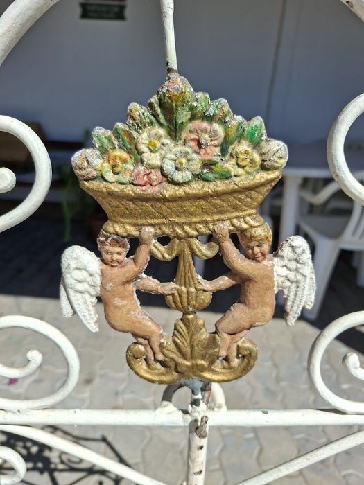 Berço antigo ferro branco