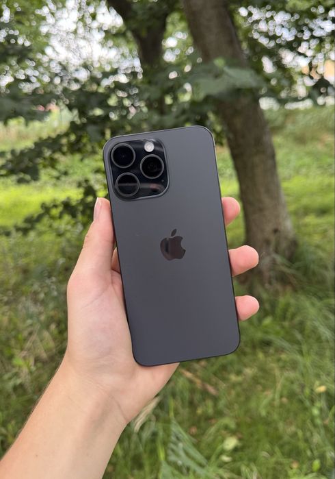  Apple iPhone 15 Pro Max 256GB ~ Black Titanium ~ 100% Kondycja Nowa Bateria ~ Etui ~  Kabel