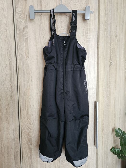 Czarne spodnie ocieplane przeciwdeszczowe Protech rozm 98 /104