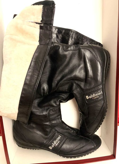 Зимние женские сапоги 40р Baldinini Италия кожа цигейка стразы