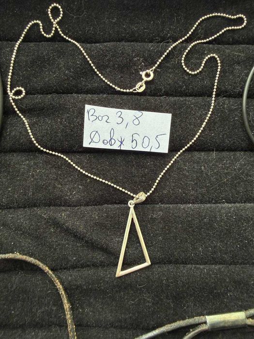 Кольє чокер кулони на шнурках - срібло