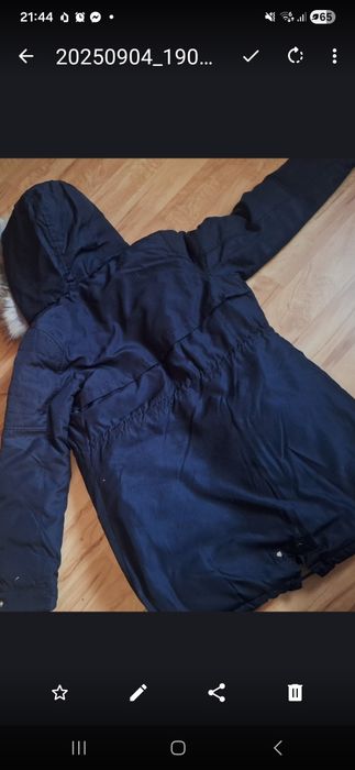 Parka zimowa damska s m granatowa