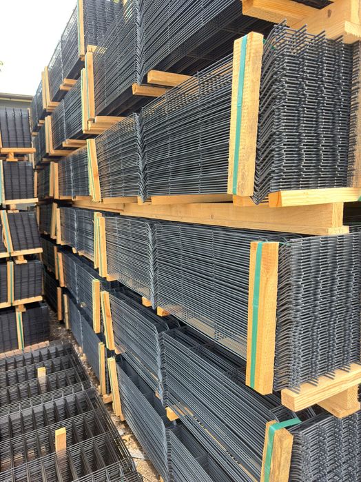Ogrodzenie Panelowe 3D Komplet do montażu Panel Słupek Podmurówka Transport