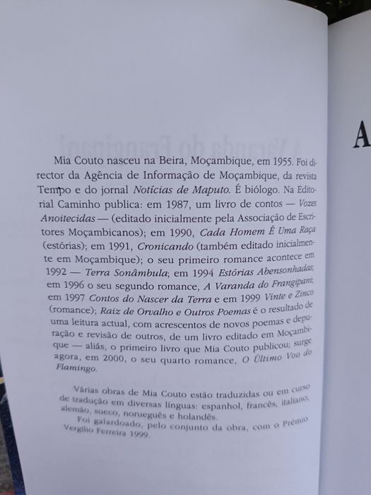 A Varanda do Frangipani, Mia Couto