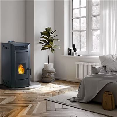 Salamandra a Pellets Hidráulico Sannover Anita | 21 kW | Preto