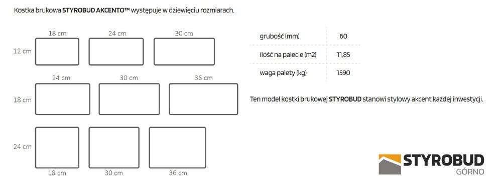 AKCENTO™ kostka brukowa 6 cm firmy Styrobud