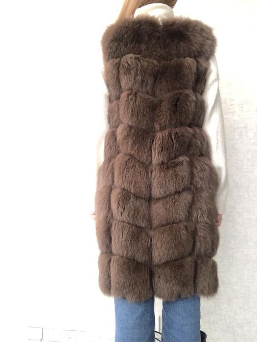 жилетка з натурального хутра, жилет песец