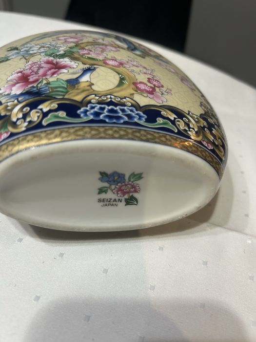 Japonski wazon Seizan ręcznie malowany