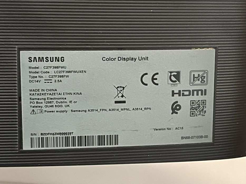 Sprzedam monitor Samsung 27inch LC27F398FWUXEN (2023)