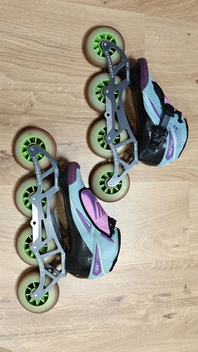 Rolki Bont Jet r. 35 (3) | Jak NOWE | Szyna Striker II koła Boom Magic