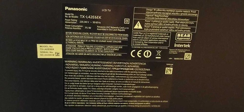 telewizor Panasonic uszkodzony