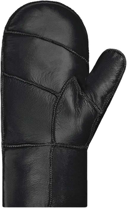 Зимние кожаные варежки, рукавицы натуральная овчина на меху