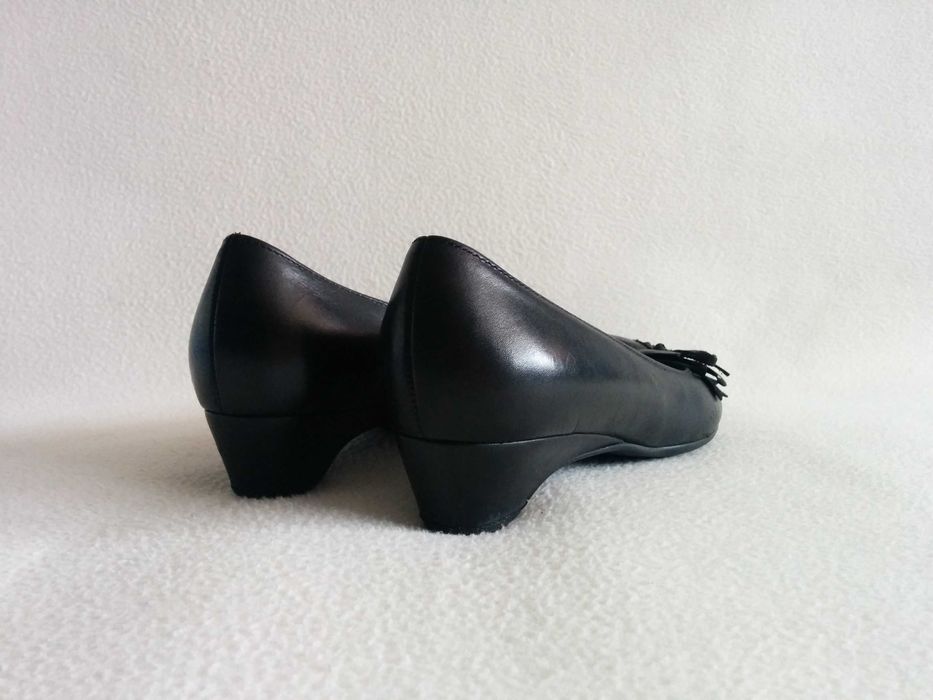 GABOR damskie czółenka z kwiatem - buty ze skóry naturalnej