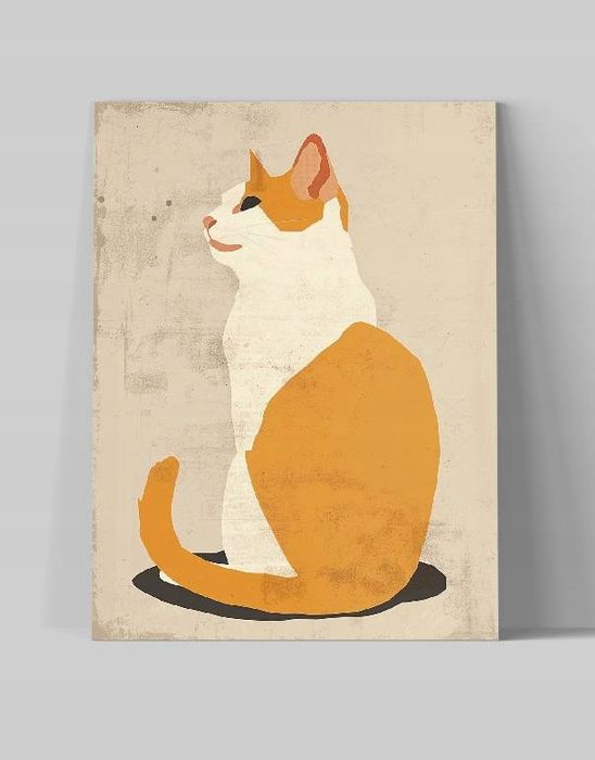 Obraz na płótnie "Geometryczny Kot w Abstrakcji" 90x120 cm