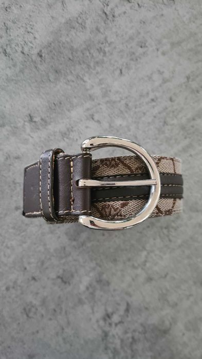 Pasek skórzany 100% skóra Joop! Brązowy. Ozdobna klamra. Made in Italy