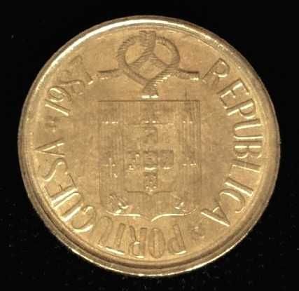 Moeda de 1 escudo níquel-latão - Portugal - 1987