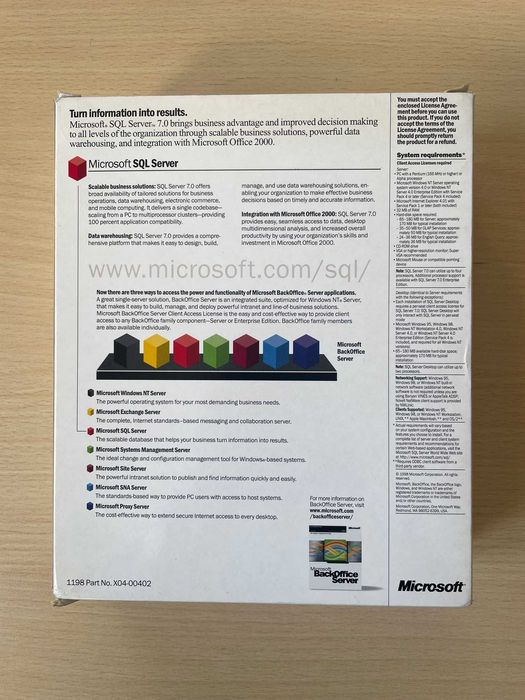 Microsoft SQL Server 7.0 Box