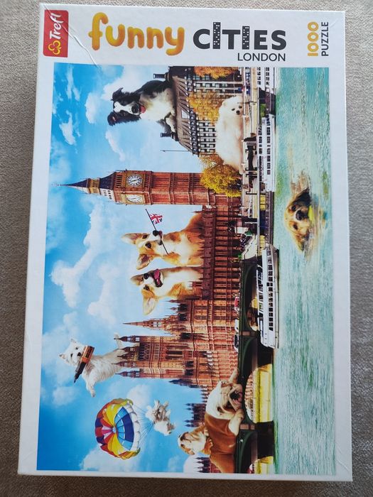 Puzzle Trefl 1000 elementów Psy w Londynie stan idealny