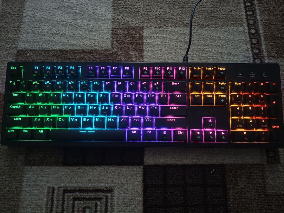 Клавіатура механічна RZTK Bifrost Rainbow Dark Kailh Red.