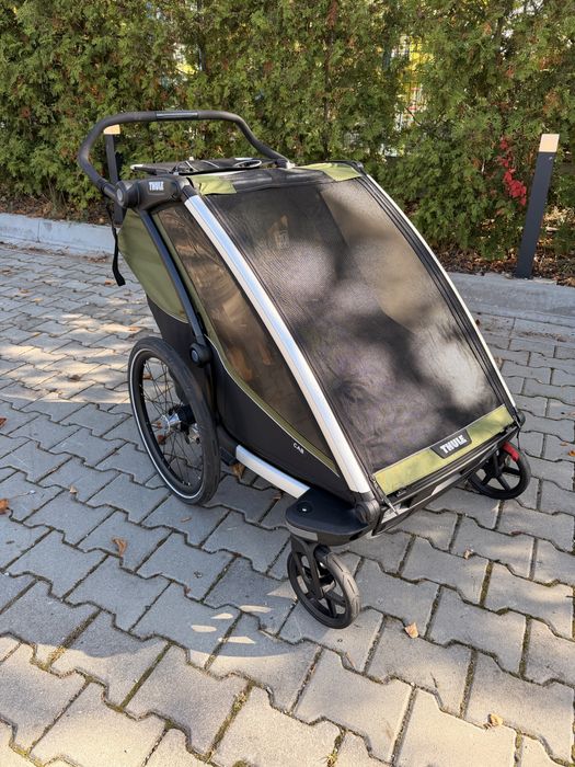 Przyczepka rowerowa dla 2dzieci Wózek Thule Chariot Cab 2 + akcesoria !