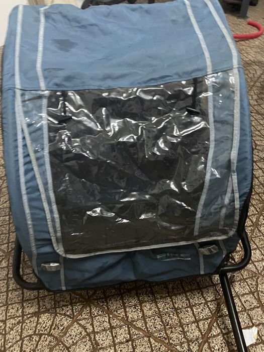 Reboque de Bicicleta para Crianças com 2 Lugares azul