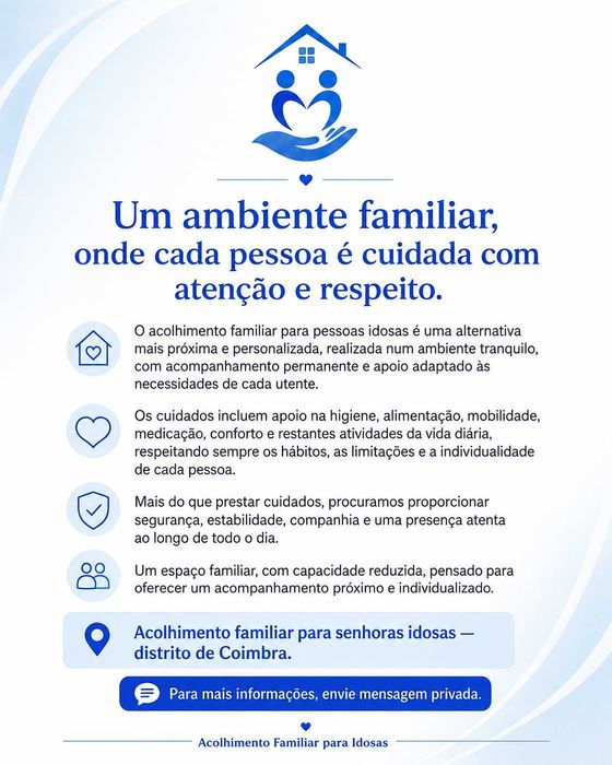 VAGA DISPONÍVEL — Acolhimento Familiar para Senhora Idosa