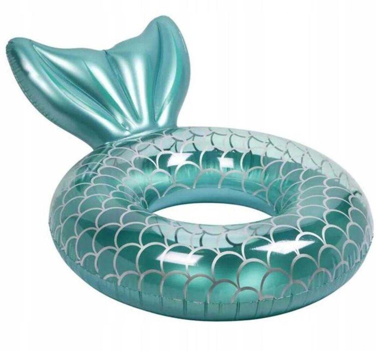 koło kółko SYRENKA niebieskie dmuchane do pływania basen 70cm nowe