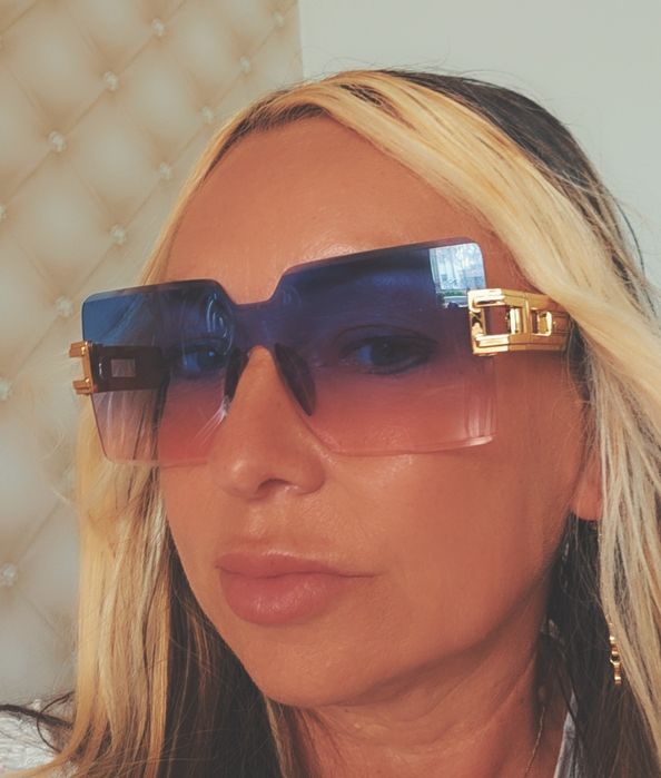 Okulary przeciwsłoneczne ombre  niebiesko-różowe UV400