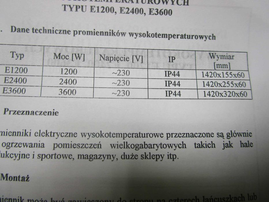 PANEL Grzejnik na Podczerwień  ECOSUN  1200W
