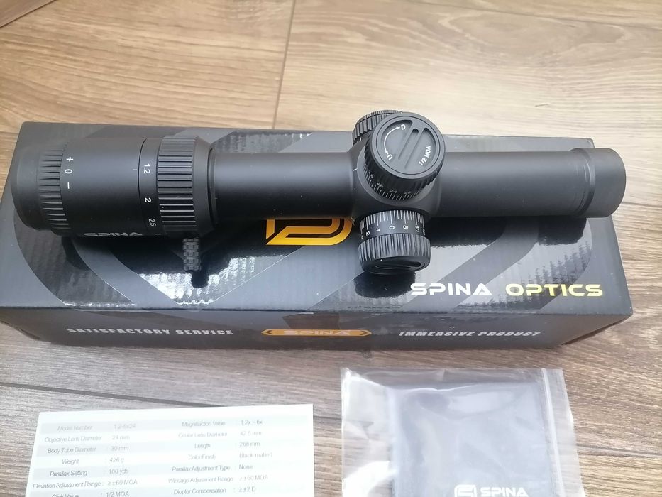 Новий приціл мінік Spina Optics LPVO 1.2-6x24IR. Загонник.