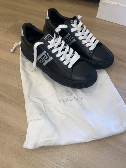 Versace Black Greca Sneakers by Versace