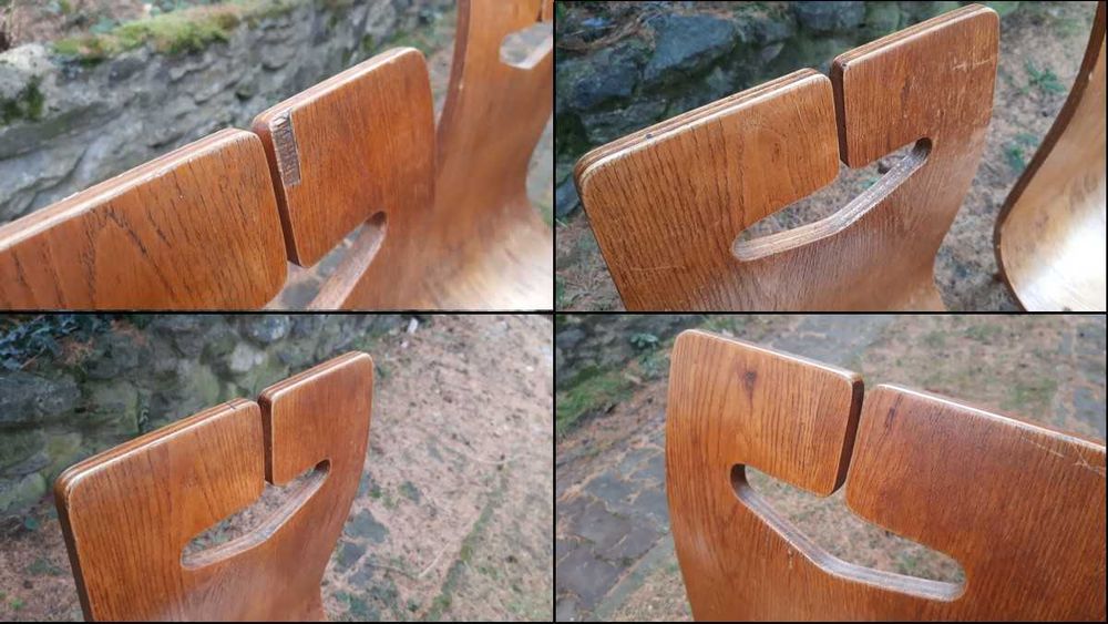 Rajmund Hałas stół i 6 krzeseł, stół Hałasa, krzesła, PRL