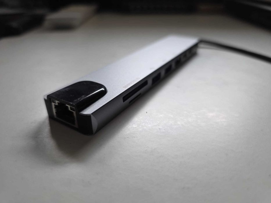 Hub USB-C 8 em 1 HDMI RJ45 USB 3.0 SD para MacBook / PC