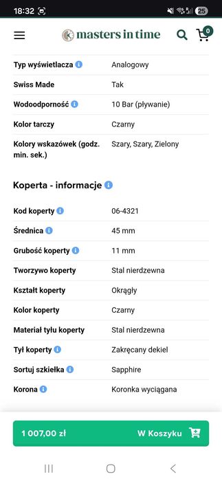 Zegarek Swiss Military Hanowa