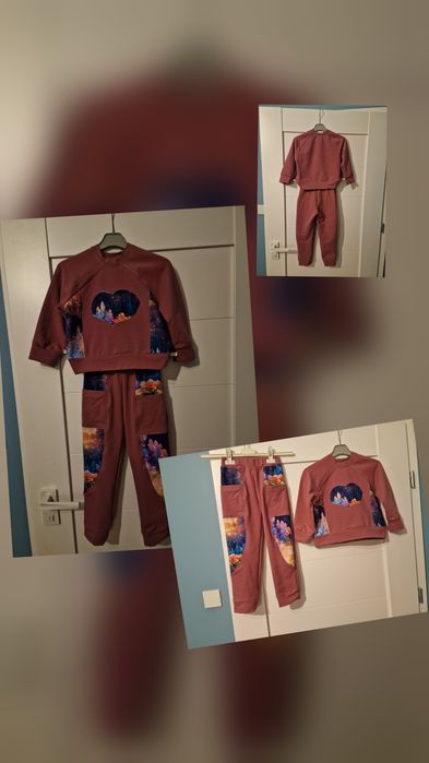 Nowy komplet "Magiczny las" spodnie i bluza oversize rozmiar 110
