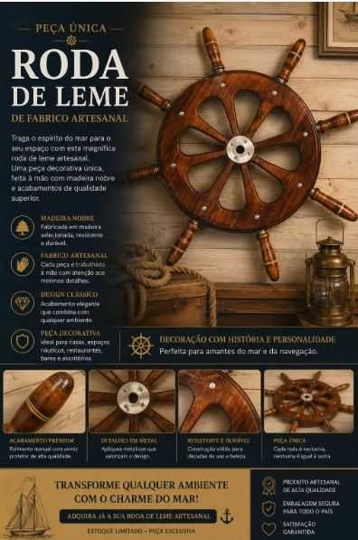 Roda de leme para barco