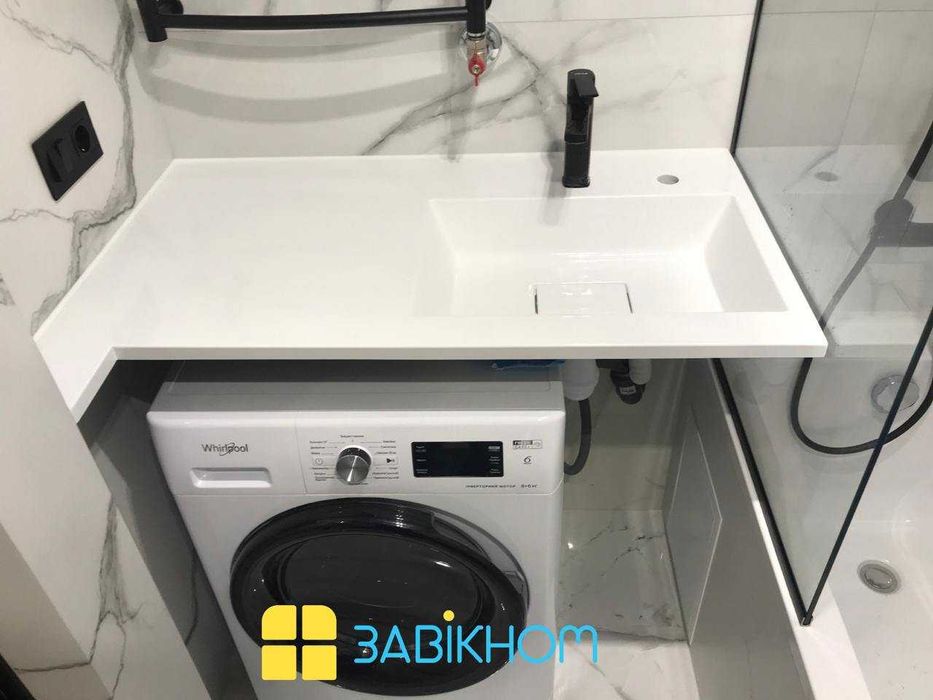 Стільниці з каменю суцільно вилиті з умивальником