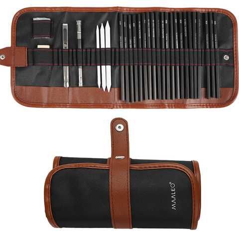 Zestaw do szkicowania rysowania profesjonalny ołówki węgle akcesoria