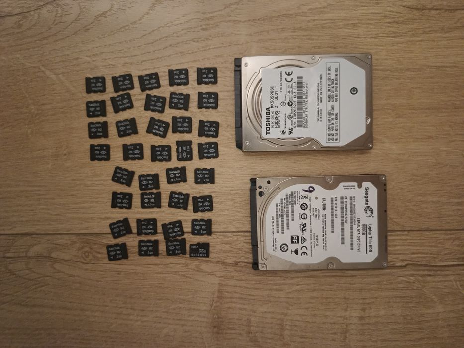 Zestaw karty pamięci microSD sd m2 memory stick pro Duo dyski hdd