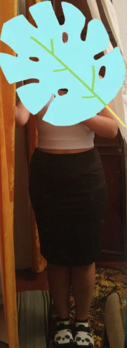 Офісна темно-коричнева спідниця міді  BRICCHINO з розрізом позаду