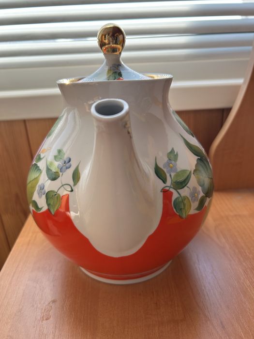 Великий доливний чайник,СФЗ,ручний розпис.